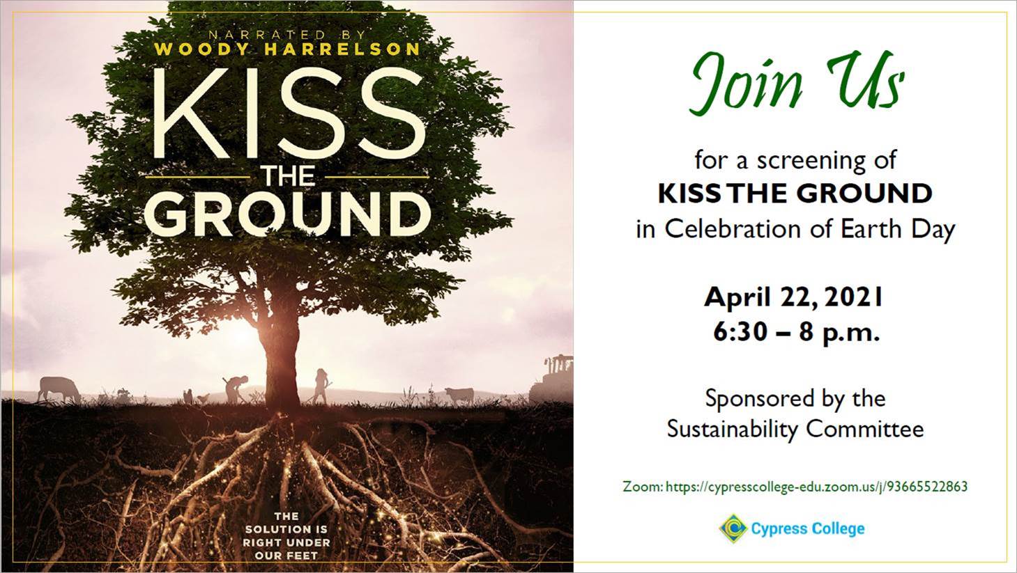 Kiss the Ground movie screening with tree