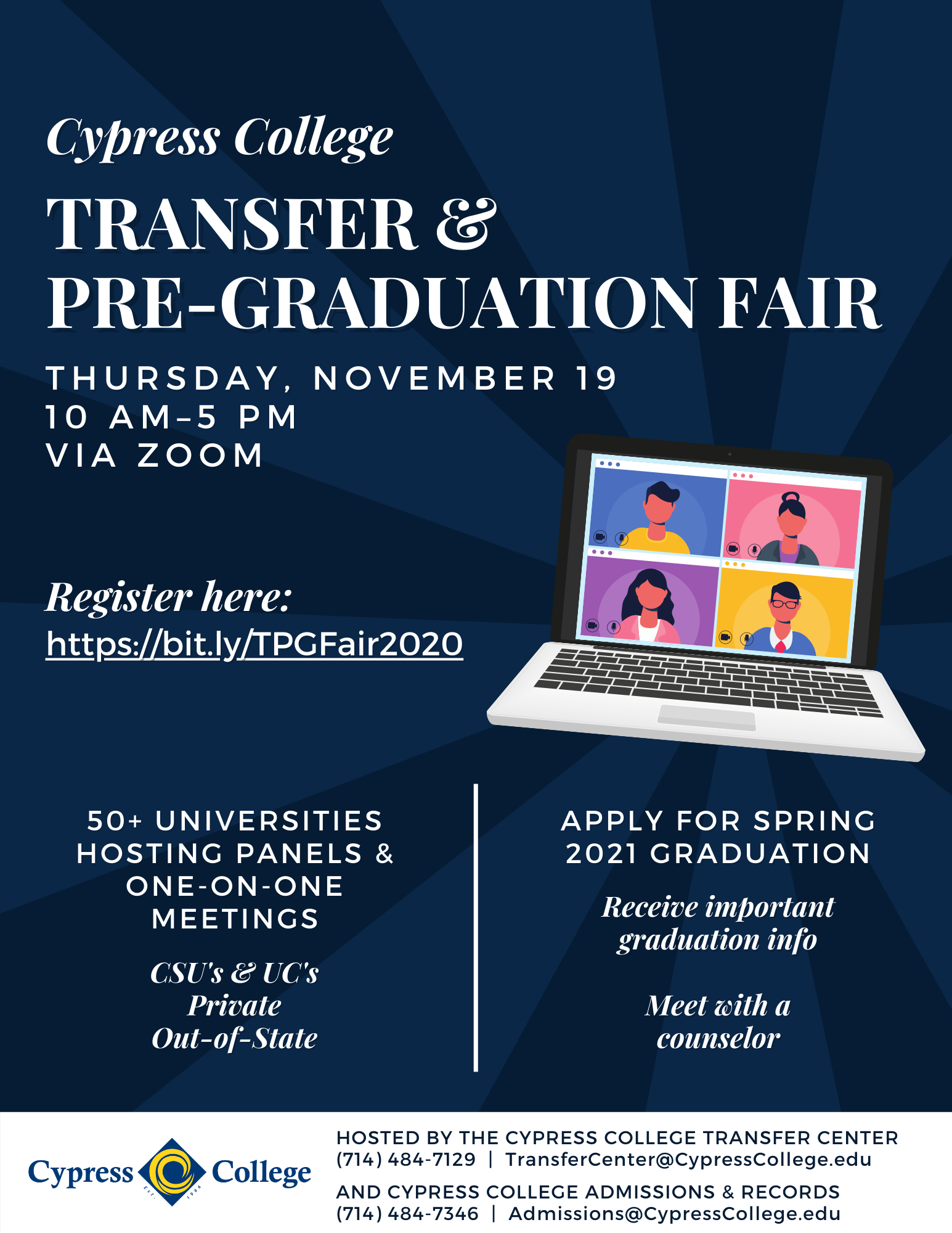 Transfer & Pre-Graduation Fair Flyer