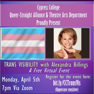 Alexandra Billings event flyer