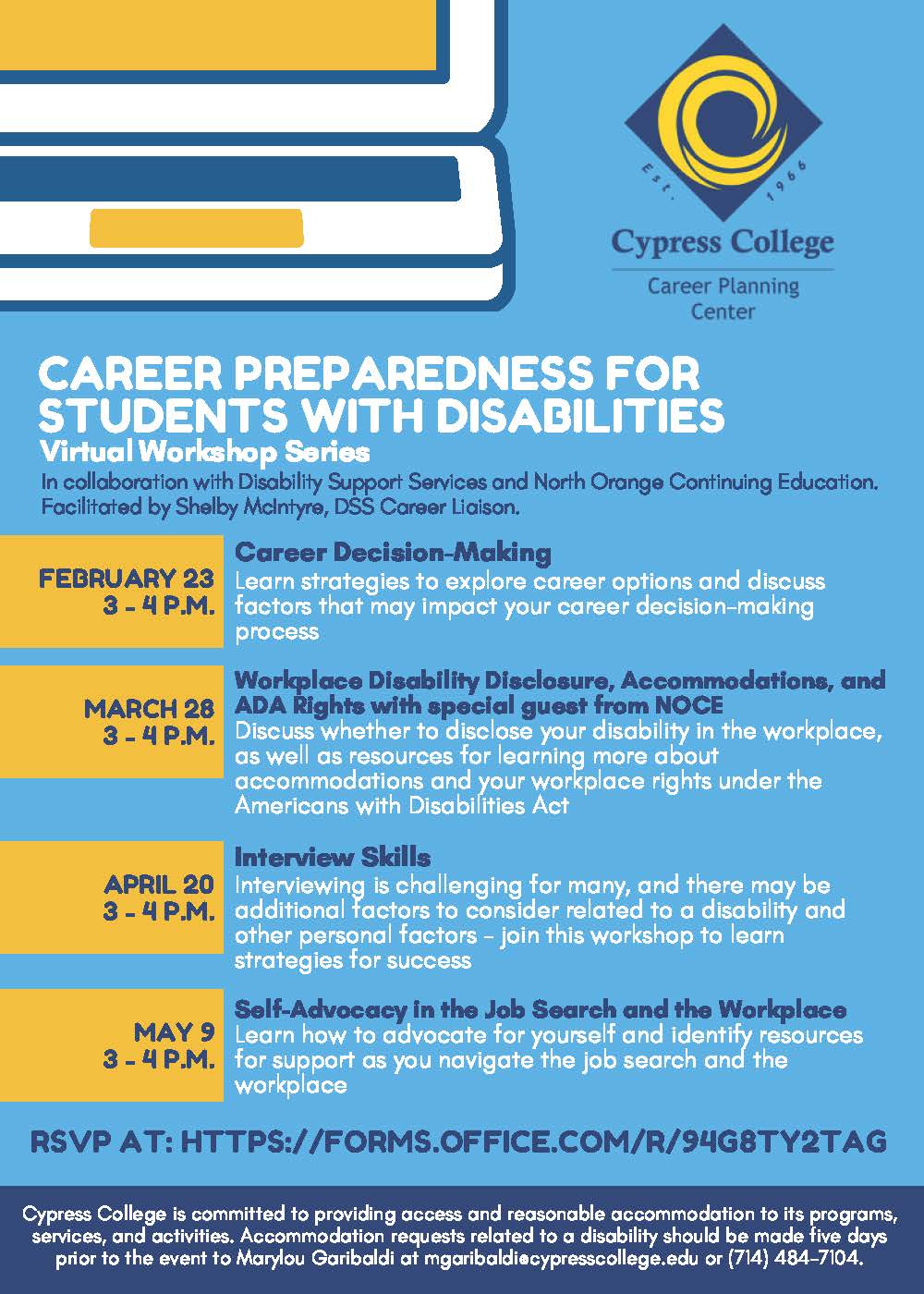Career Preparedness for Students with Disabilities Workshop Series