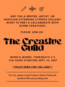 Creative Guild meetings flyer