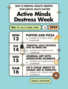 Active Minds Destress Week flyer