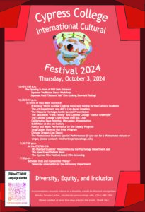 Event flyer describing the international cultural festival