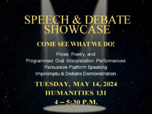 Speech & Debate Showcase flyer