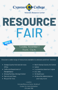 Veterans Resource Fair flyer