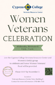 Women Veterans Celebration flyer