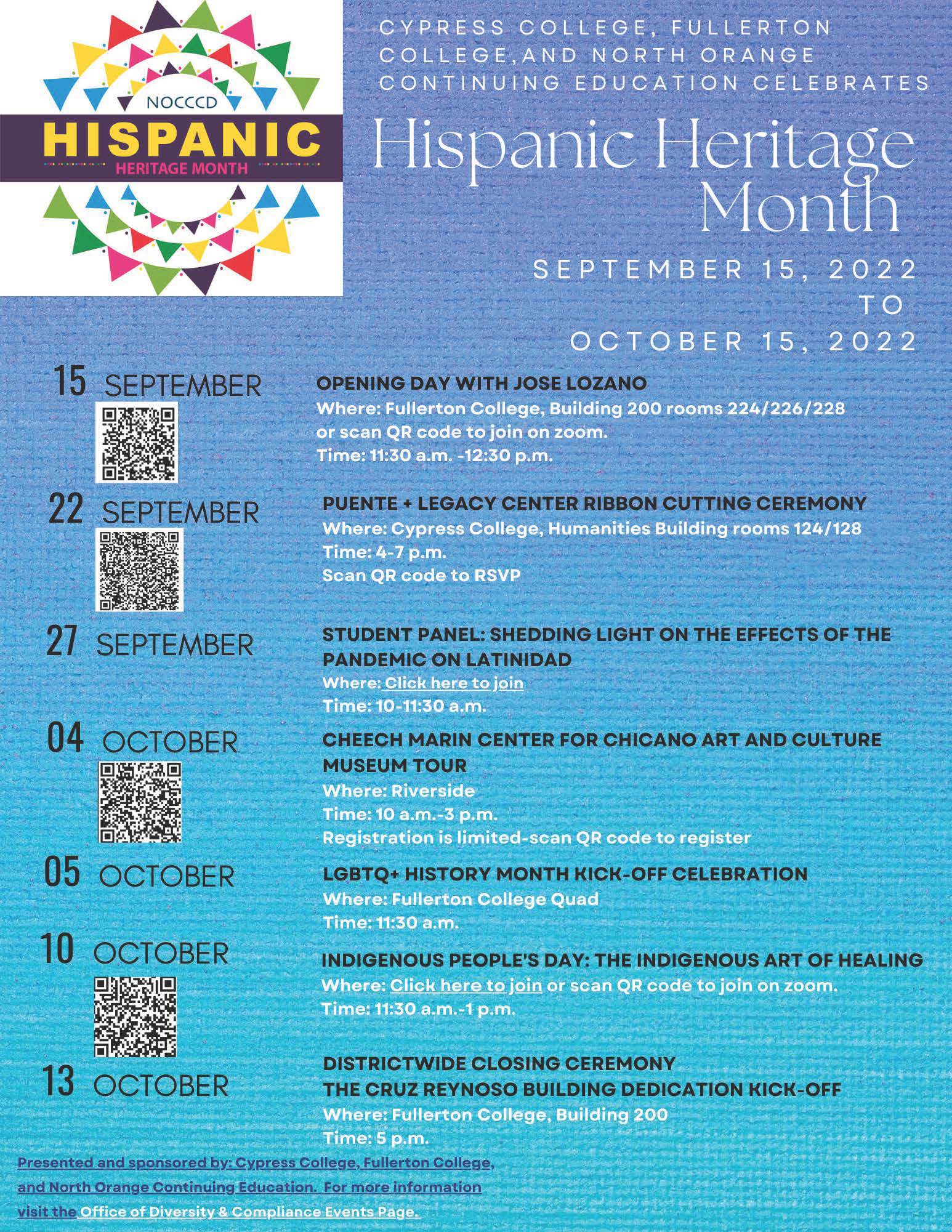 Hispanic Heritage Month flyer