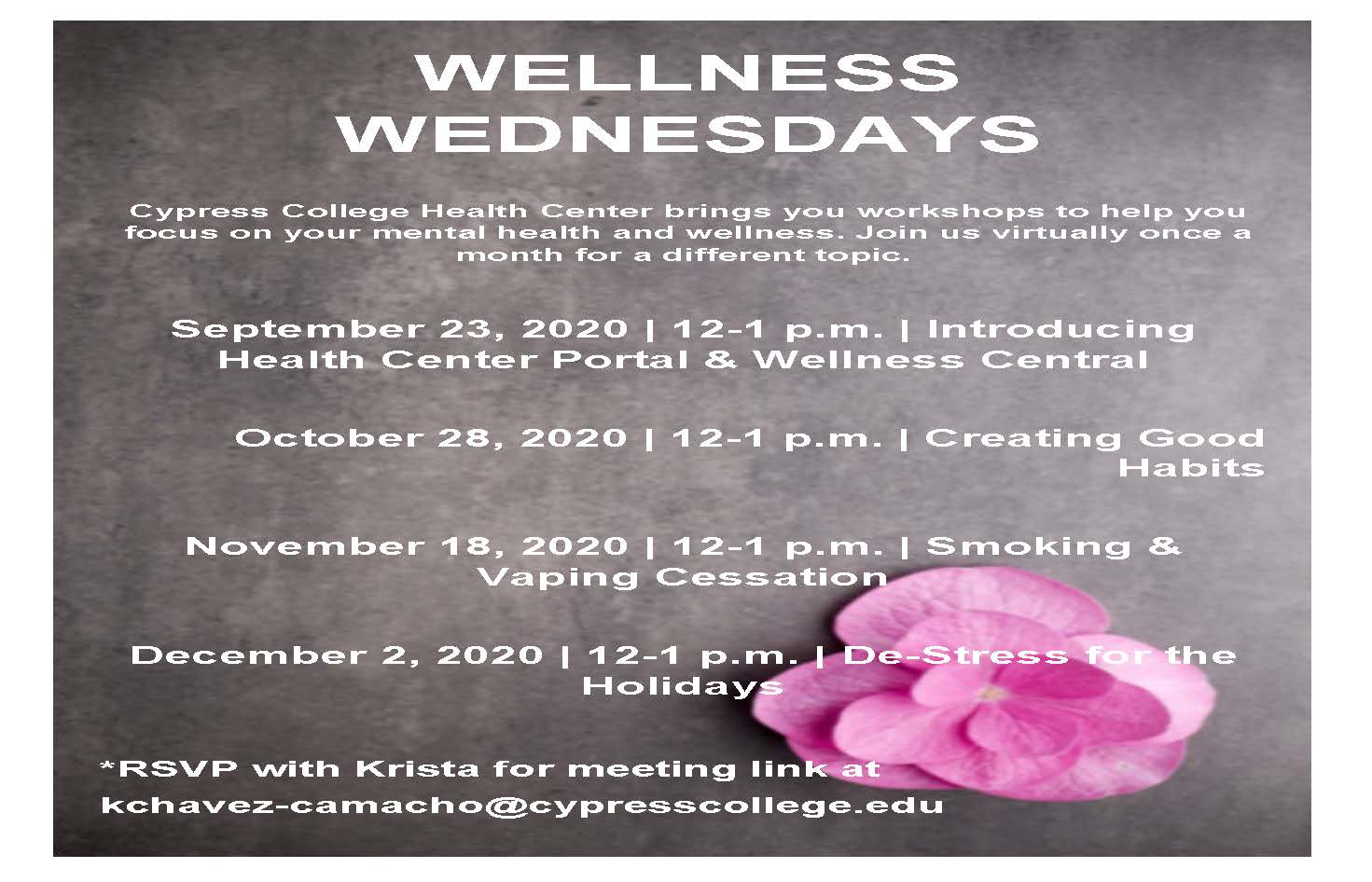 Flyer for Wellness Wednesdays