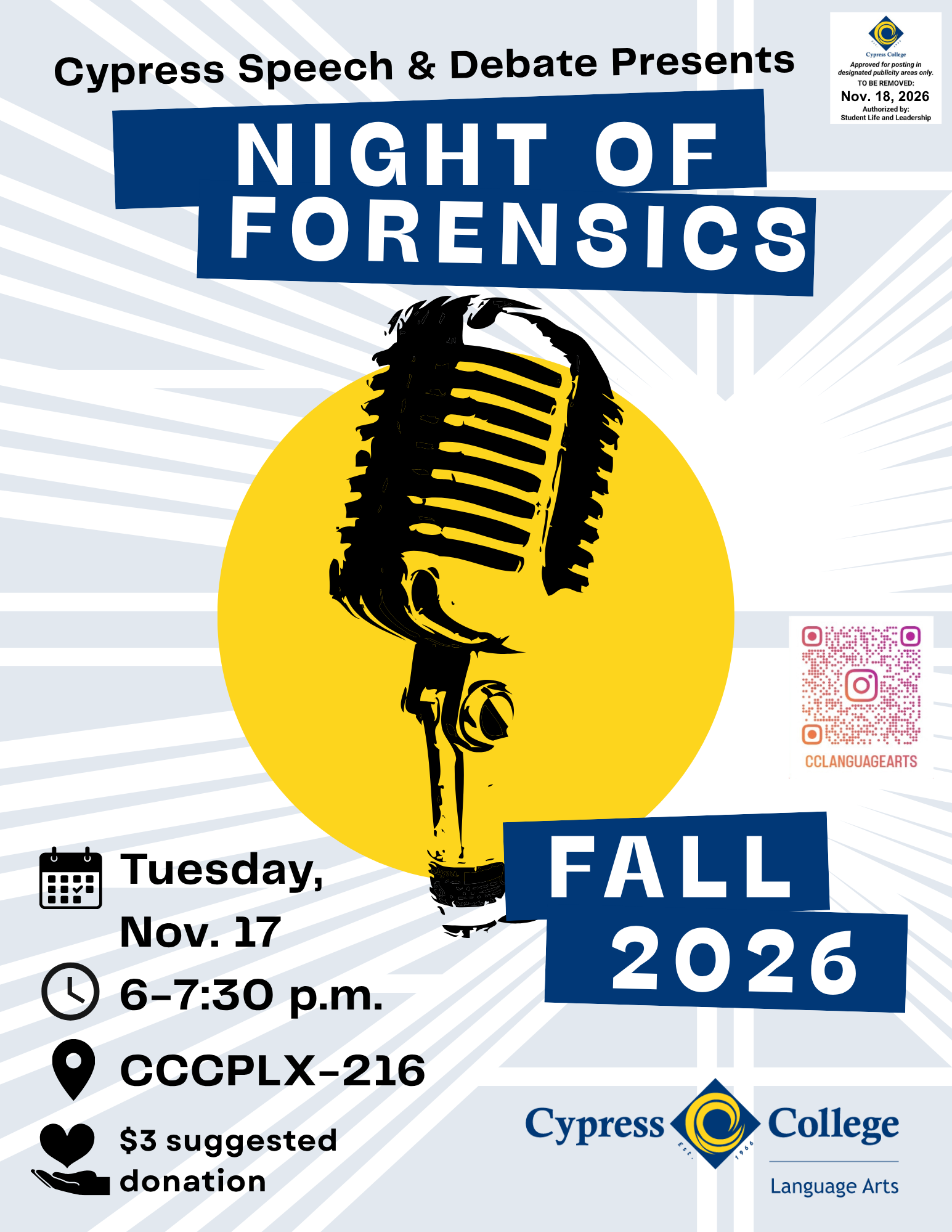 A poster for forensics, the details of which are on this page.