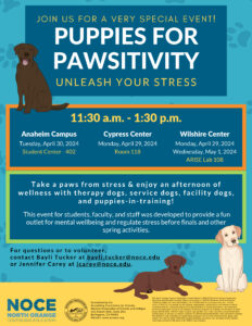 A flyer for the Puppies for Pawsitivity event, the details of which can be found on this webpage.