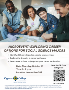 A flyer announcing a meeting for Social Science majors, the text of which can be found in the body of this event posting.