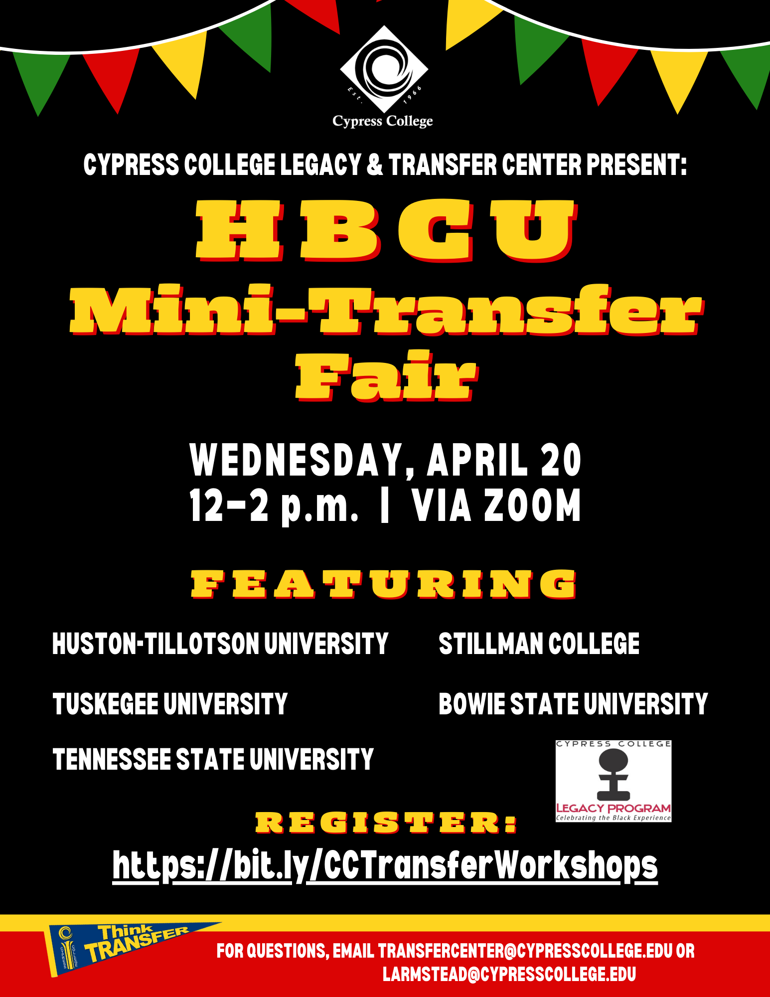 HBCU mini transfer fair flyer