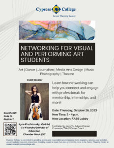 A flyer announcing a meeting for Visual and Performing Arts majors, the text of which can be found in the body of this event posting.