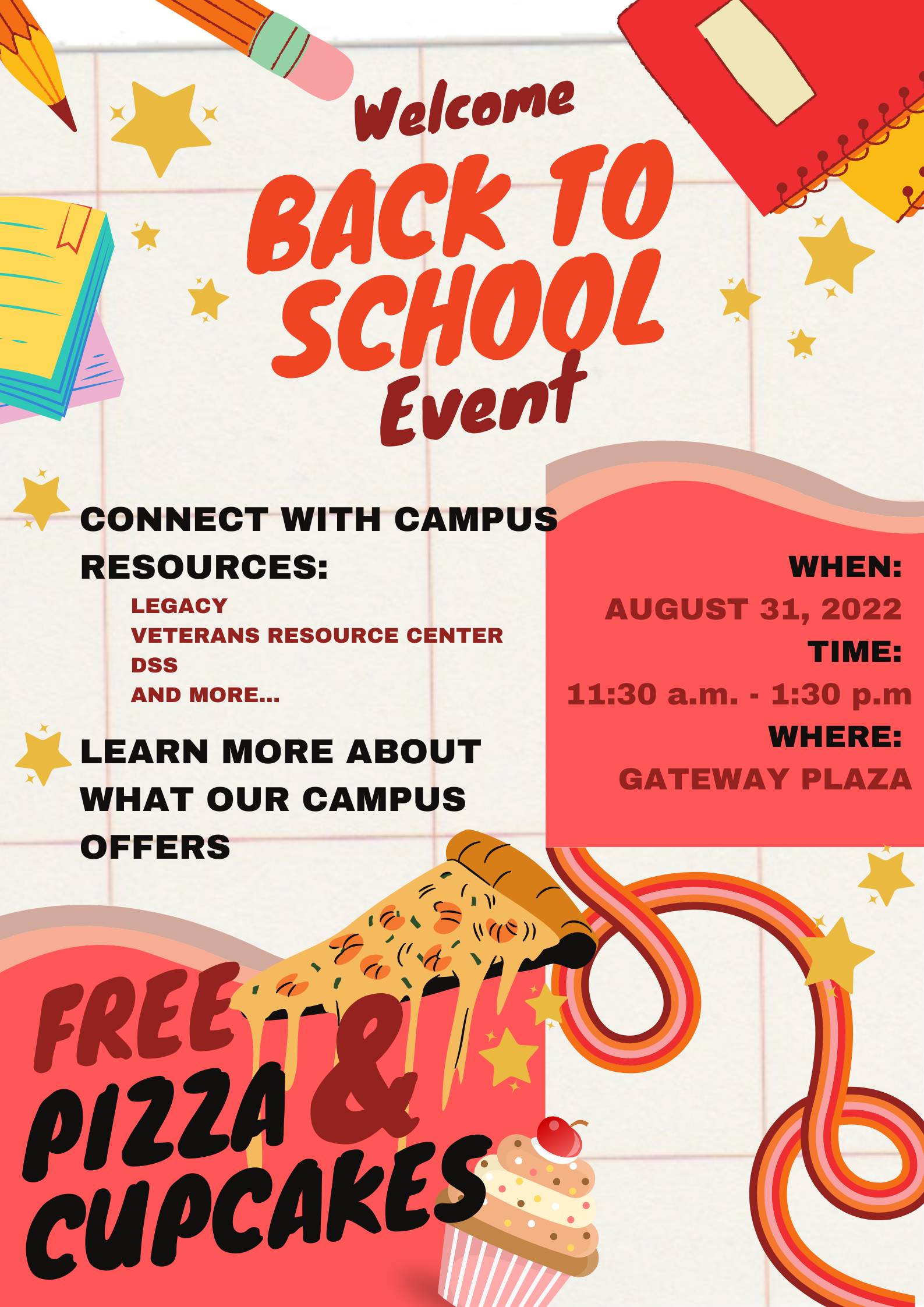 Back to school event flyer