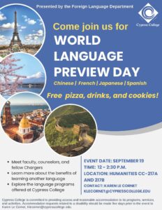 World Language Preview Day flyer
