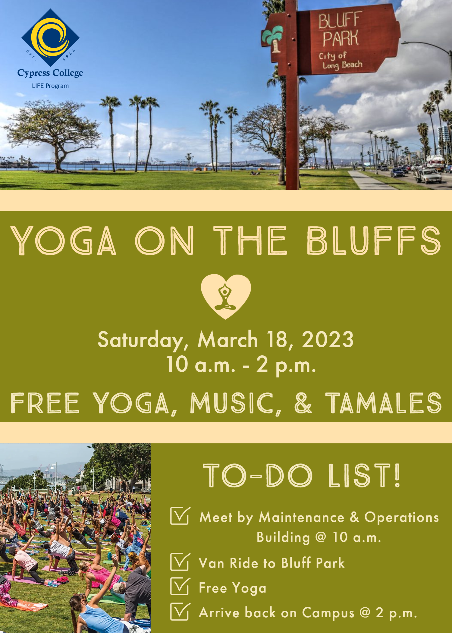 Yoga on the Bluffs flyer
