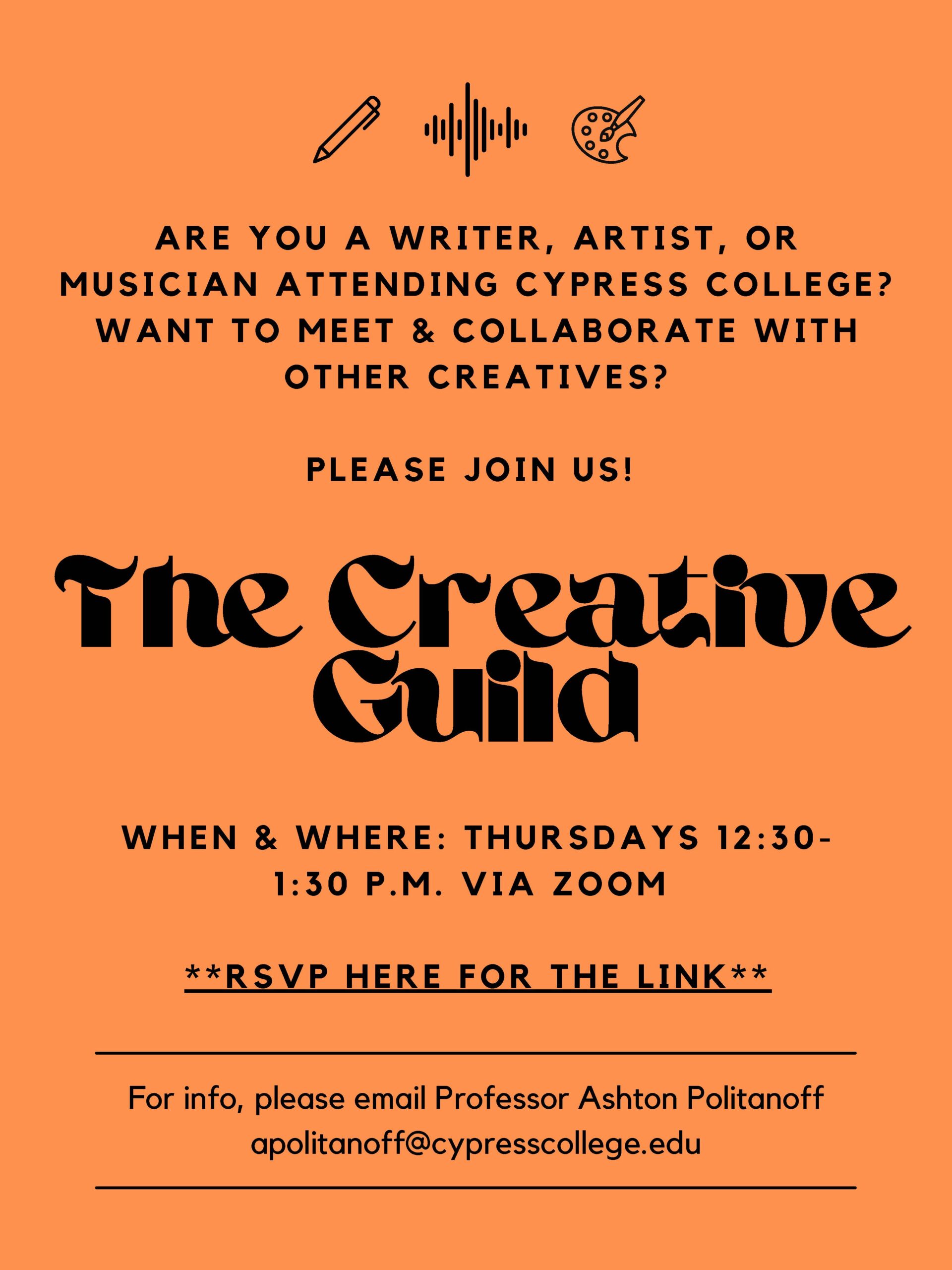 Orange creative guild club flyer