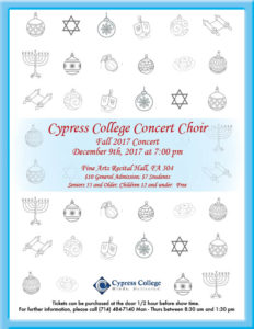 Cypress College Concert Choir flyer