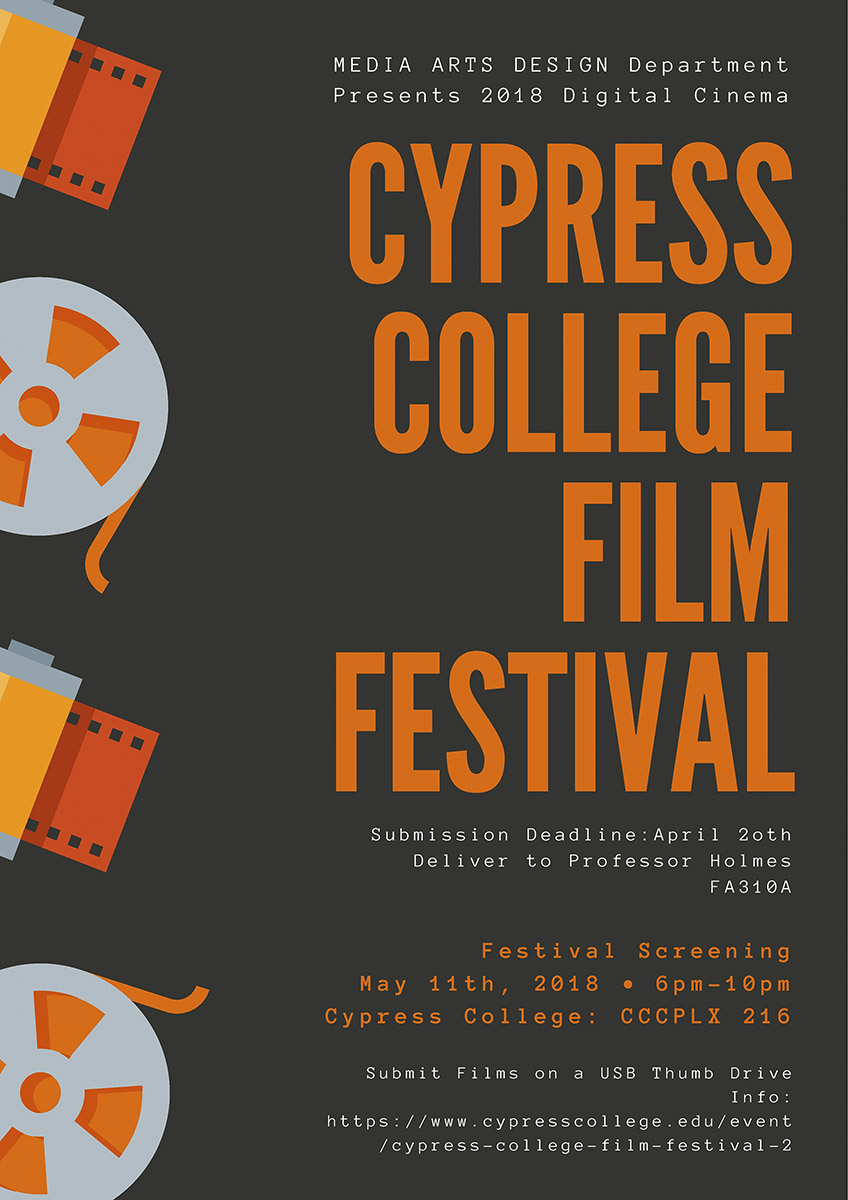 Cypress College Film Festival flyer