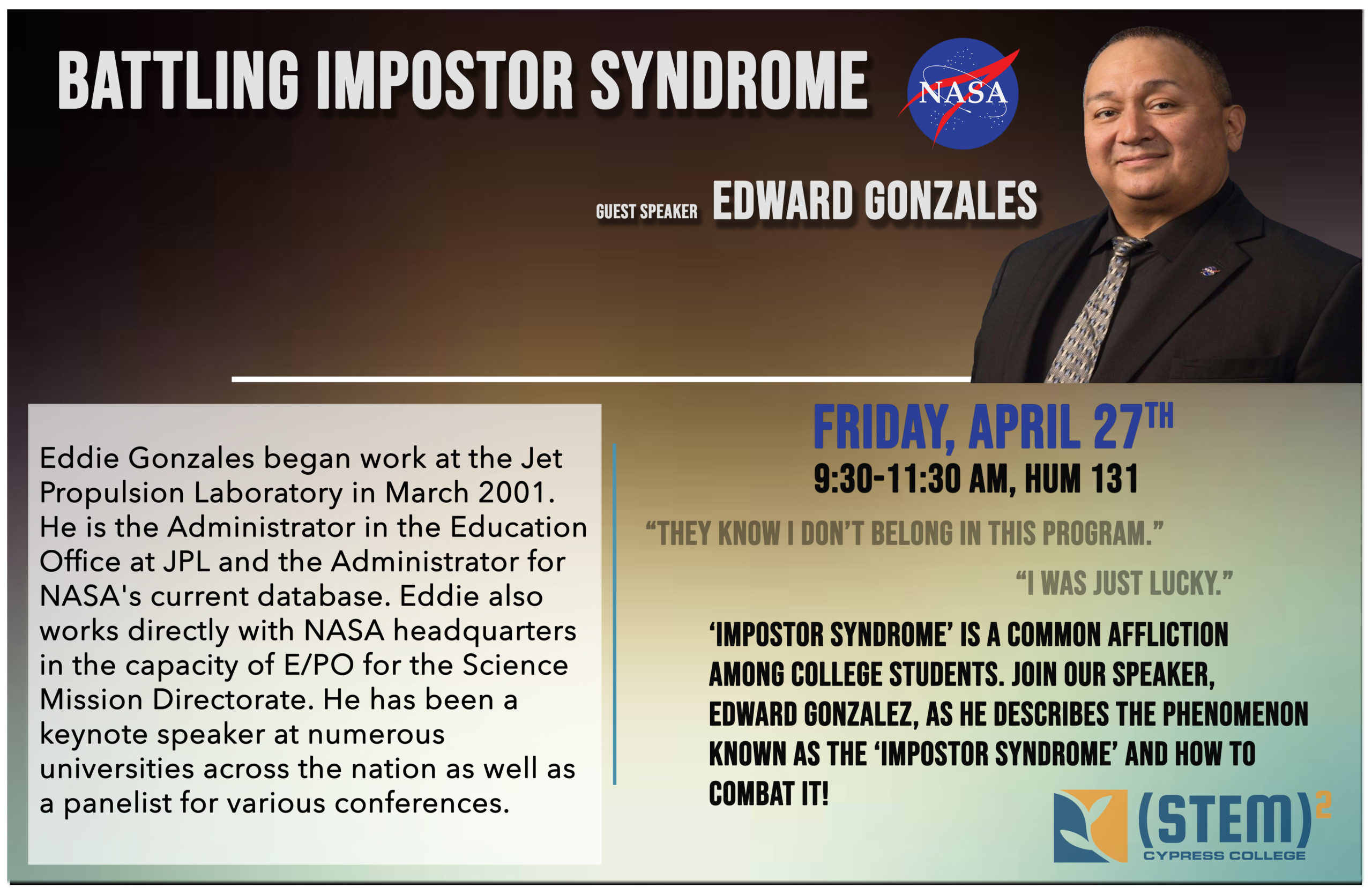 Battling Impostor Syndrome with Edward Gonzales flyer