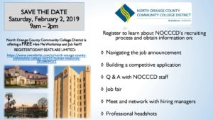 Save the Date NOCCCD Recruiting Information flyer.