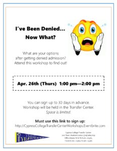 Denied Admission Workshop