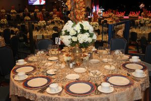 Americana banquet dinner table set