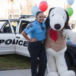 Cypress Police cadet with Snoopy