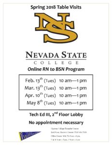 Nevada State Table Visit flyer