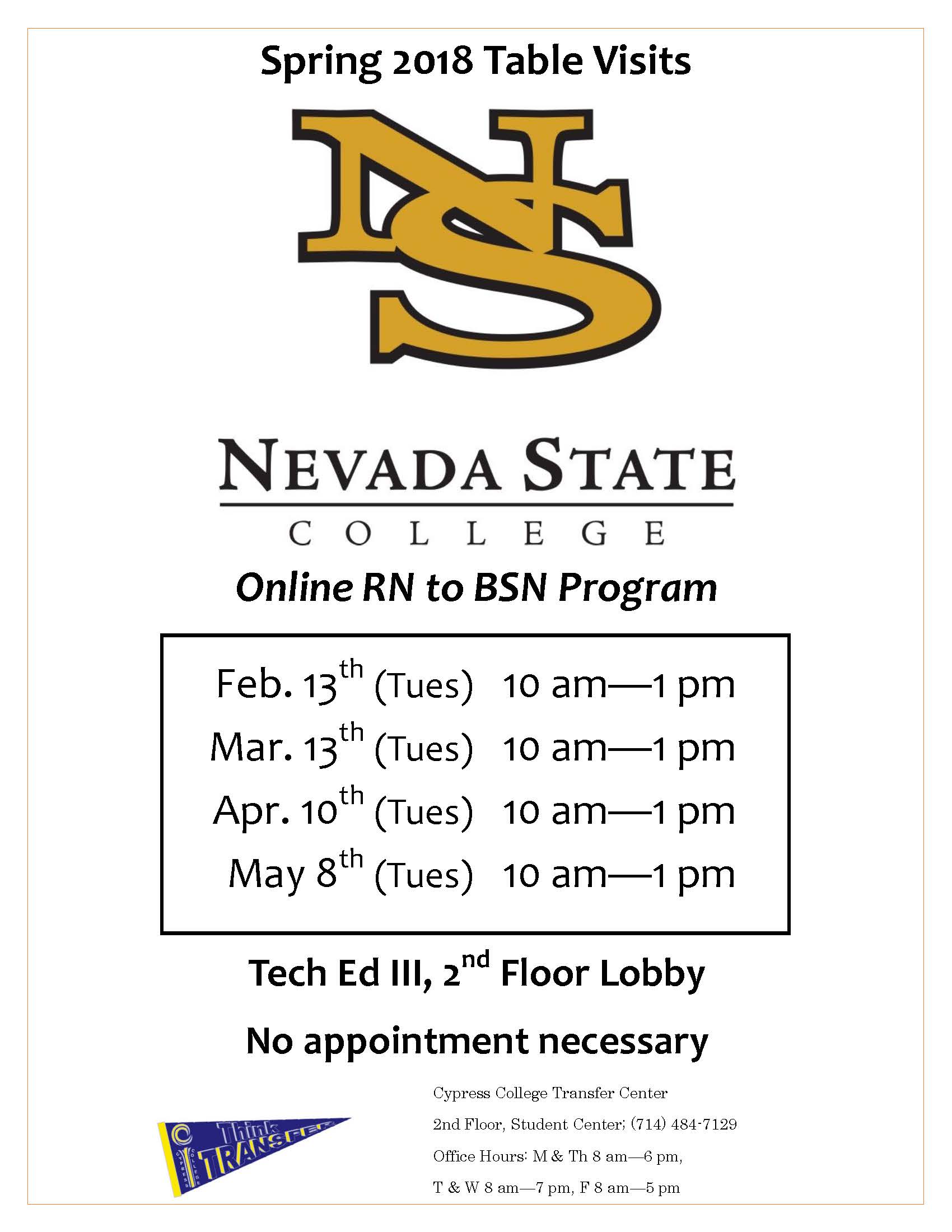 Nevada State Table Visit flyer