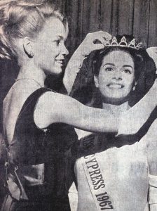 Woman being crowned Miss Cypress