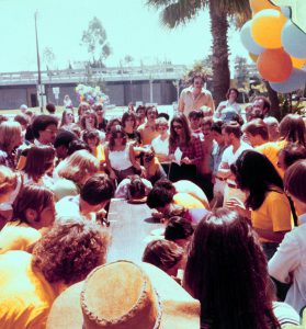 Students during pie-eating contest