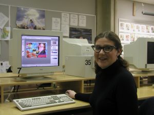 A student at the computer