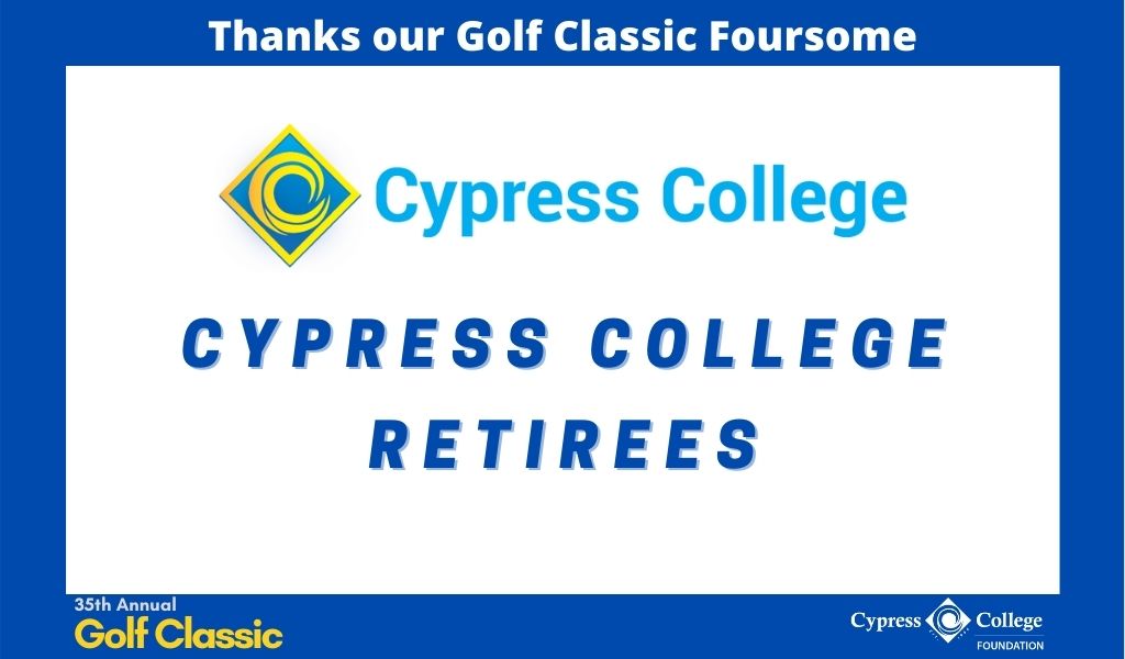 Cypress College logo and words "Cypress College Retirees"