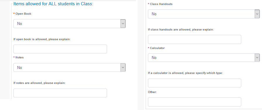 Screenshot of test detail box