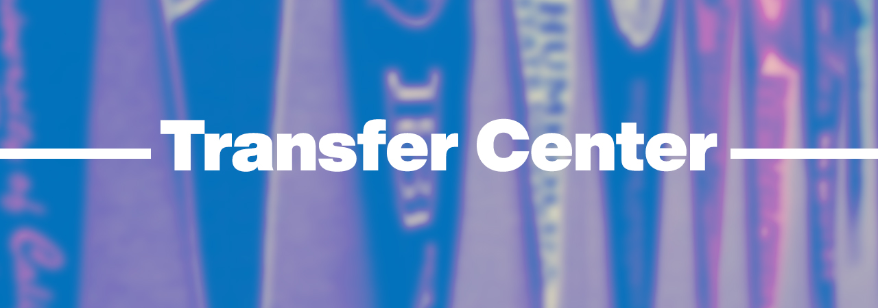 Transfer Center text with pennants behind it