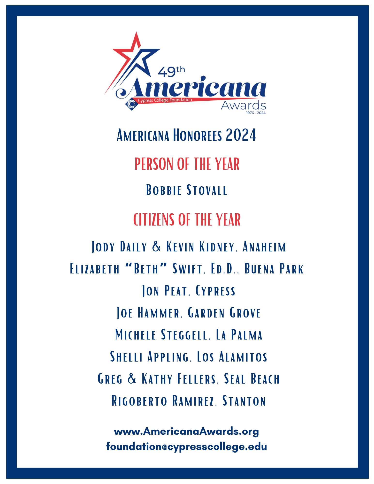 49th Annual Americana Awards Cypress College