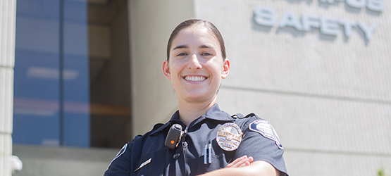 Female Campus Safety Officer in Uniform