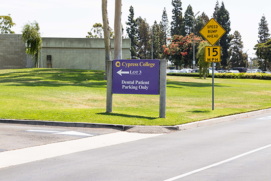 Parking sign for dental hygiene clinic patients