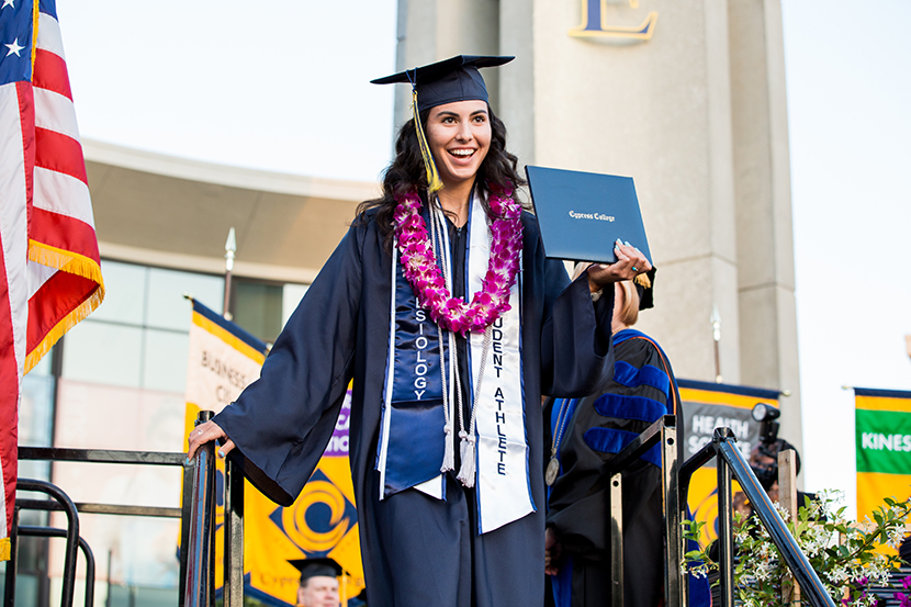 student at graduation