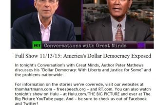 Political Science Professor Peter Mathews Interviewed by Thom Hartmann