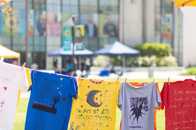 T-shirts on a clothesline