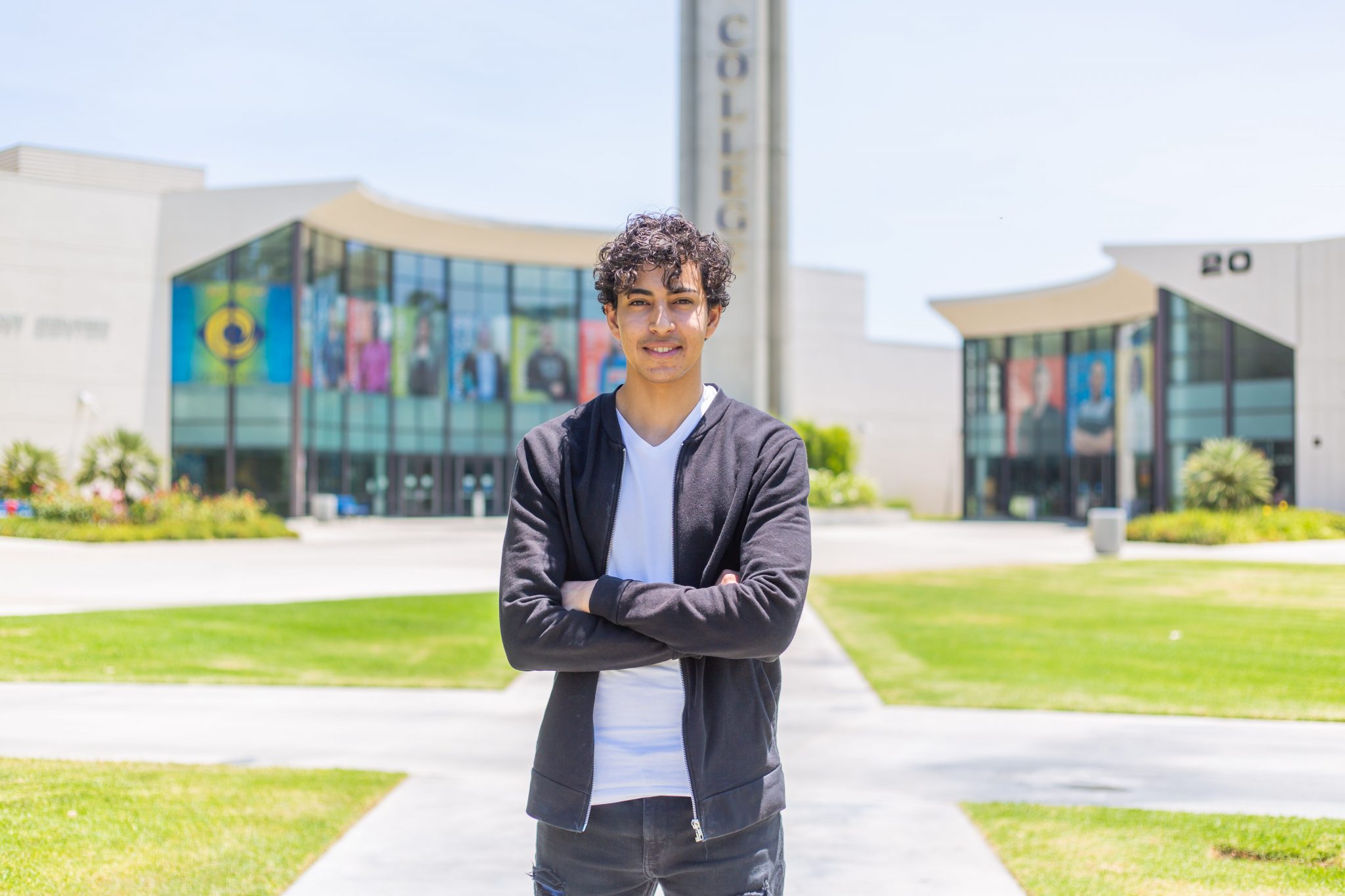 Student Nader Barsoum standing in Gateway Plaza