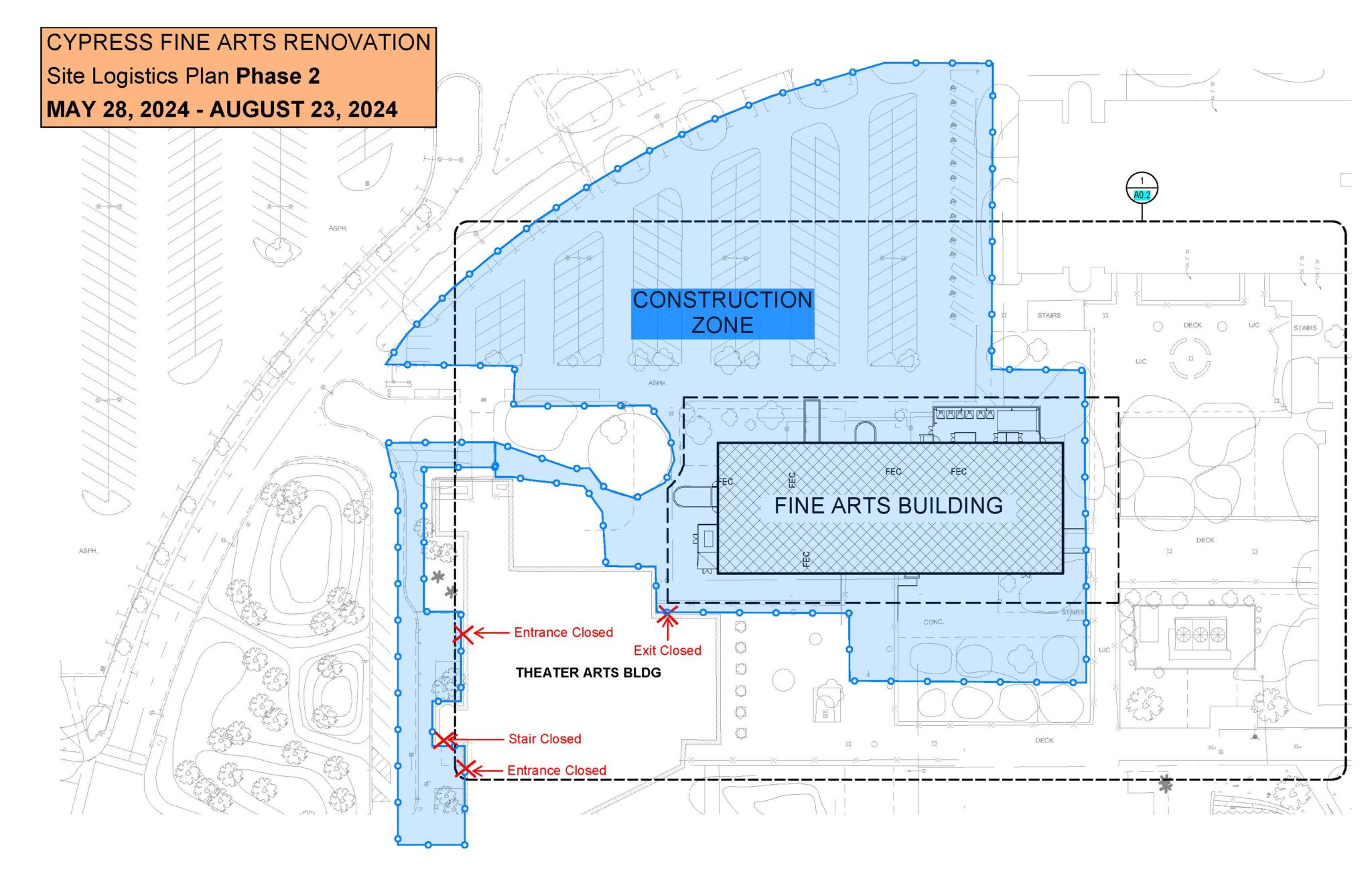 Phases of construction during Fine Arts Building renovation