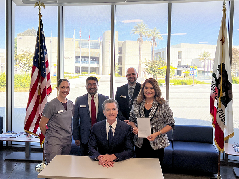 Governor Gavin Newsom, Assemblywoman Sharon Quirk-Silva, VRC Director Dr. Juan Garcia