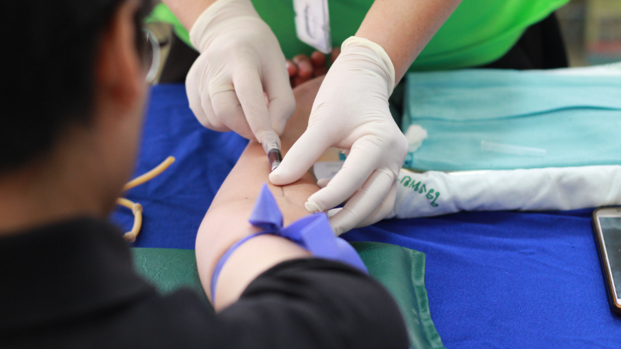 Person giving blood