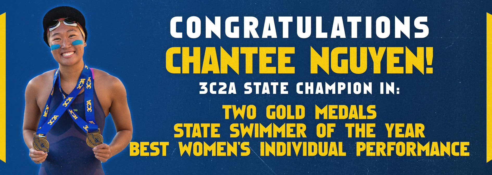Photo of swimmer Chantee Nguyen after her meet