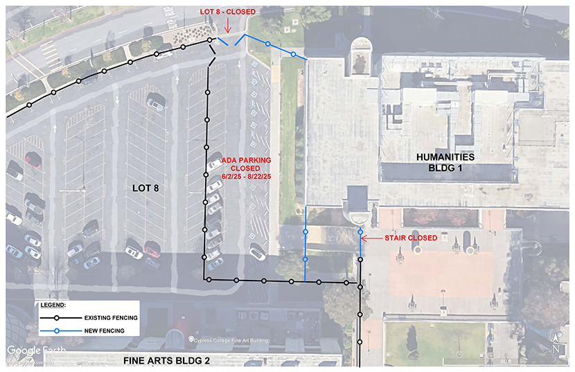 Map of Lot 8 indicating construction areas