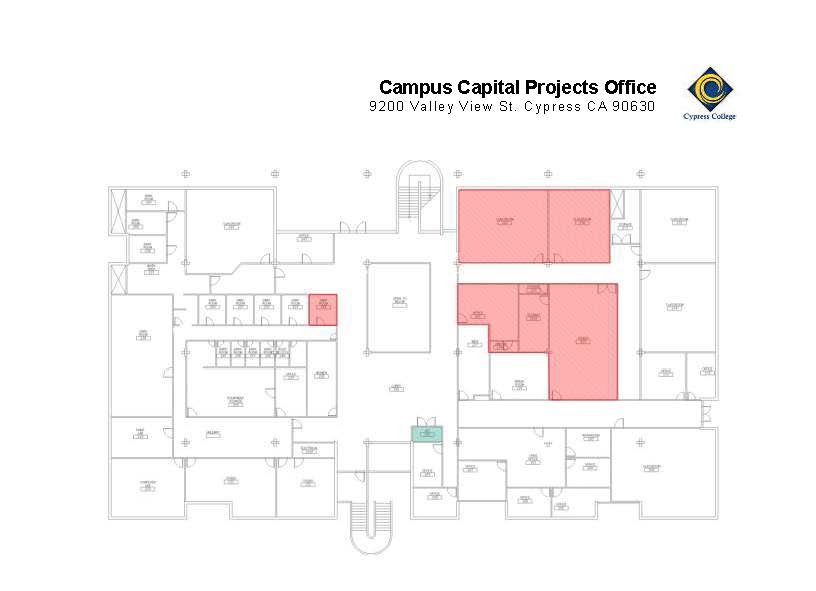 Diagram depicting classroom locations that will be under construction