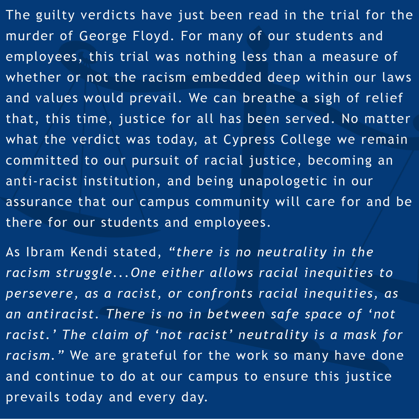 Cypress College Pursues Racial Justice, Anti-Racist Campus